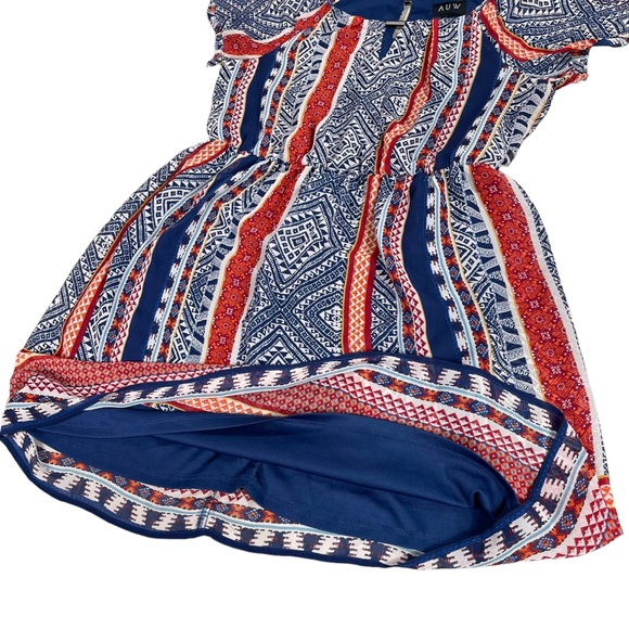 AUW size large red white & blue short sleeve attached slip, keyhole front & back - Picture 4 of 12